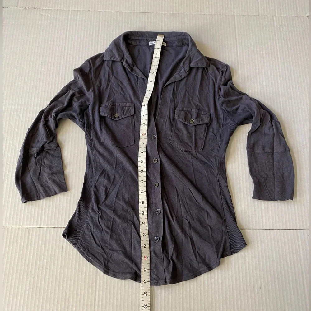 Standard James Perse navy blue sheer slub side Size 2 - Picture 7 of 14